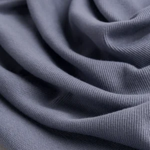 Midweight Organic Cotton 2x1 Rib Knit Deadstock - Grey - Swatch