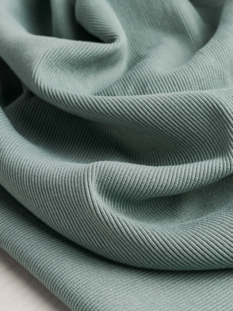 Midweight Organic Cotton 2x1 Rib Knit Deadstock - Sage – Image 3