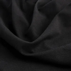 Midweight Organic Cotton Spandex Jersey Knit Deadstock - Black - Swatch