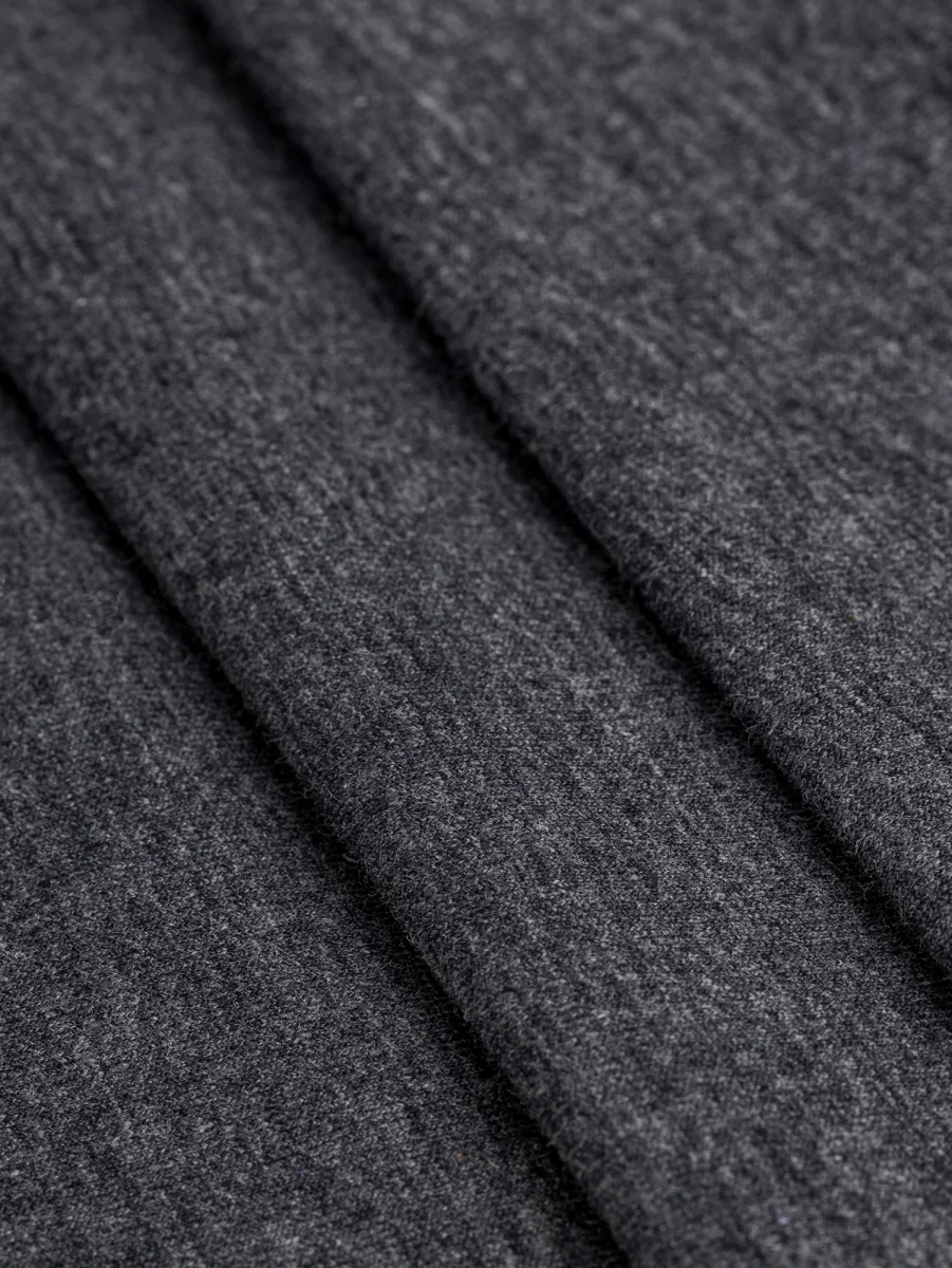Midweight Organic Cotton Spandex Jersey Knit Deadstock - Charcoal