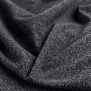 Midweight Organic Cotton Spandex Jersey Knit Deadstock - Charcoal - Swatch