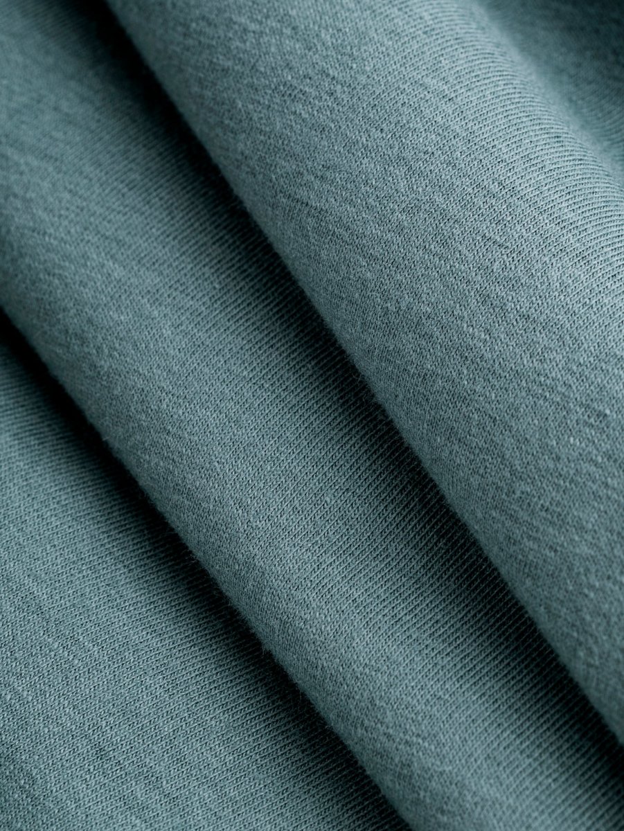 Midweight Organic Cotton Spandex Jersey Knit Deadstock - Teal - Swatch – Image 3