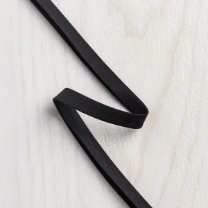 Double-Fold Cotton Poplin Bias Tape - 10 mm (3/8") wide - Black