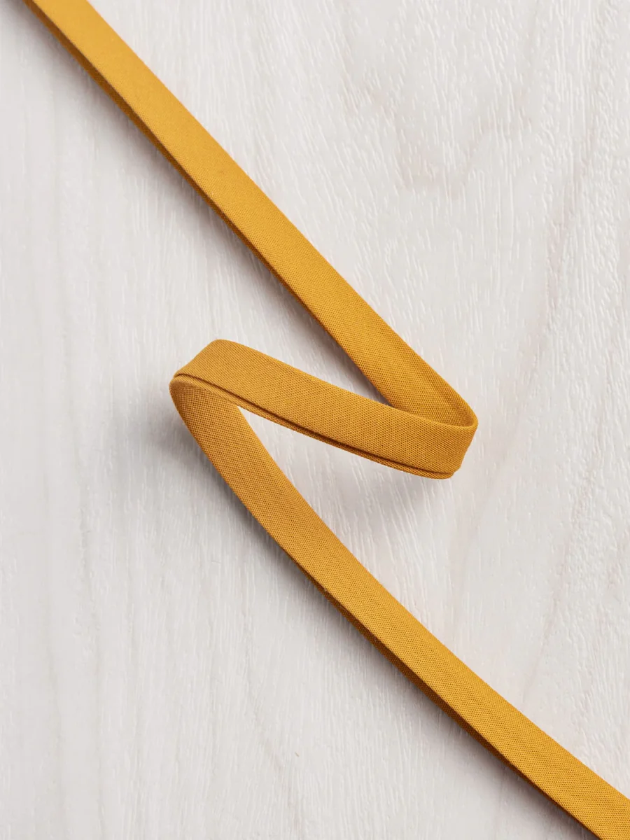 Double-Fold Cotton Poplin Bias Tape - 10 mm (3/8") wide - Gold