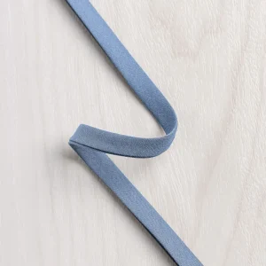 Double-Fold Cotton Poplin Bias Tape - 10 mm (3/8") wide - Slate Blue