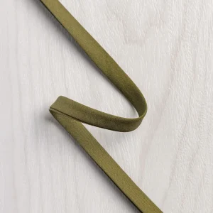 Double-Fold Cotton Poplin Bias Tape - 10 mm (3/8") wide - Cactus Green