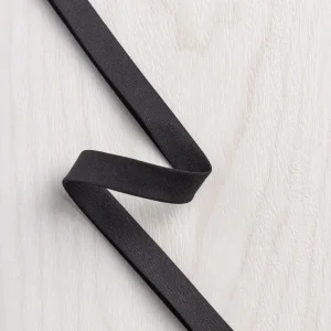 Double-Fold Cotton Poplin Bias Tape - 13 mm (1/2") wide - Black