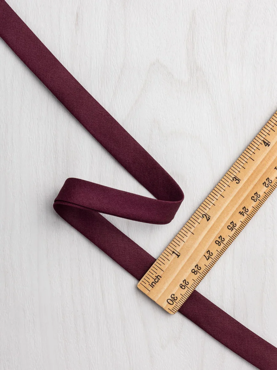 Double-Fold Cotton Poplin Bias Tape - 13 mm (1/2") wide - Merlot – Image 3