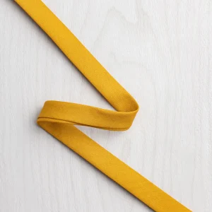 Double-Fold Cotton Poplin Bias Tape - 13 mm (1/2")wide - Gold