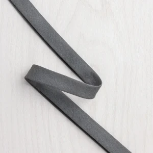 Double-Fold Cotton Poplin Bias Tape - 13 mm (1/2") wide - Basalt Grey