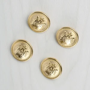 Royal Crest Metal Buttons 23mm (7/8") - 4 Pack