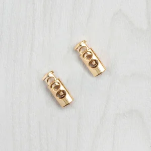 Small Double Cord Lock Gold - Pack of 2