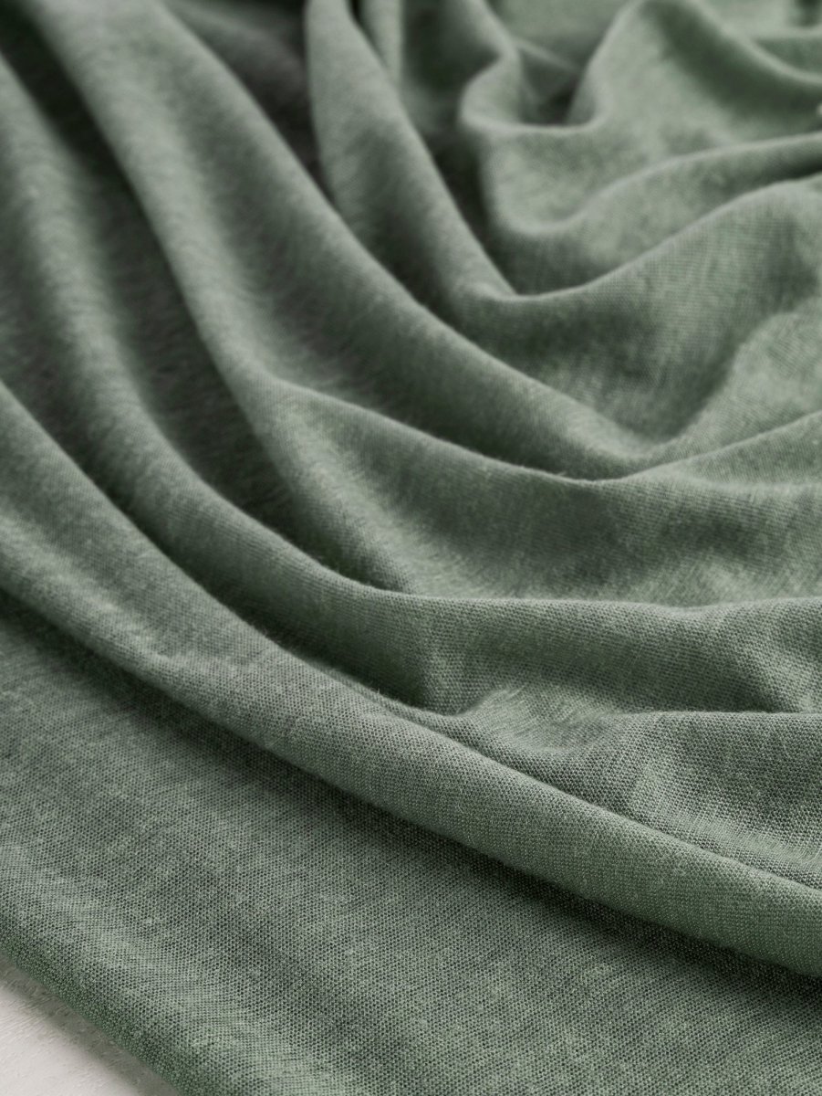 Nylon Wool Jersey Knit Deadstock - Sage - Swatch – Image 5