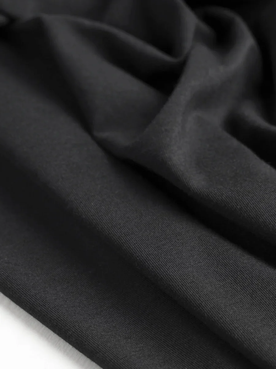 Organic Cotton + Tencel Stretch Knit Jersey - Black – Image 2