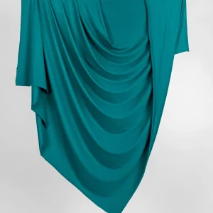 Organic Cotton + Tencel Stretch Knit Jersey - Peacock - Swatch