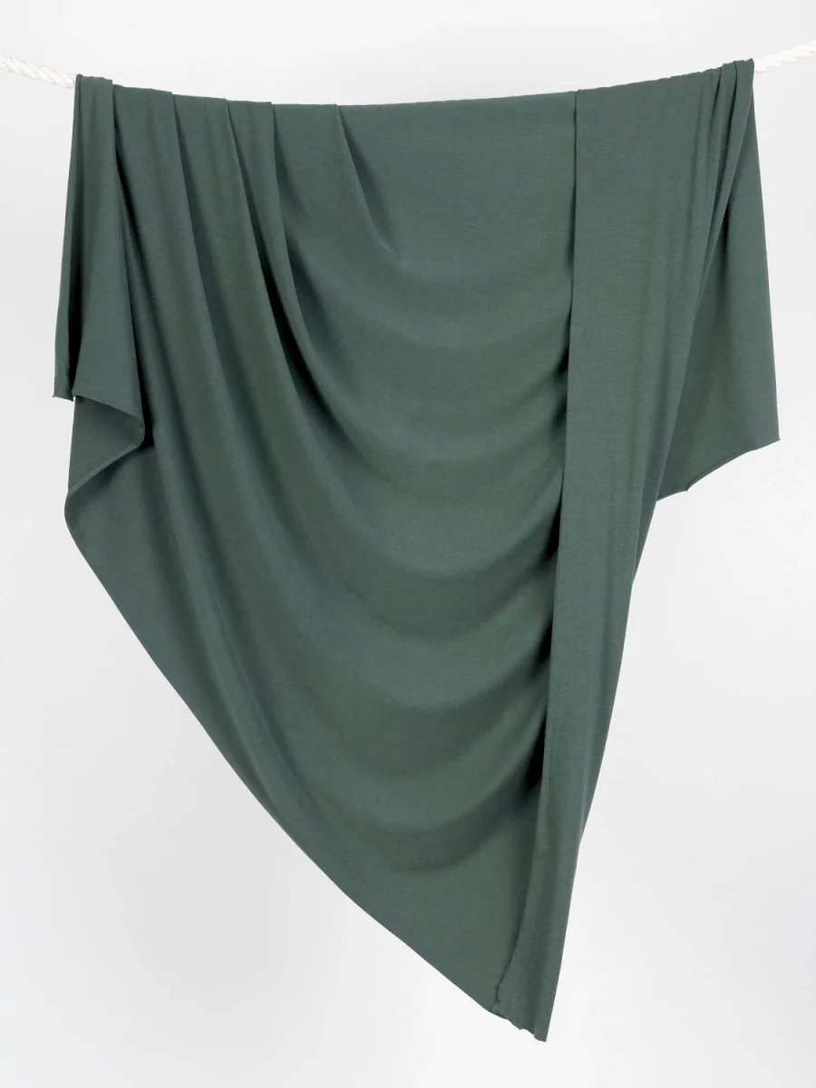 Organic Cotton + Tencel Stretch Knit Jersey - Pine Green – Image 4