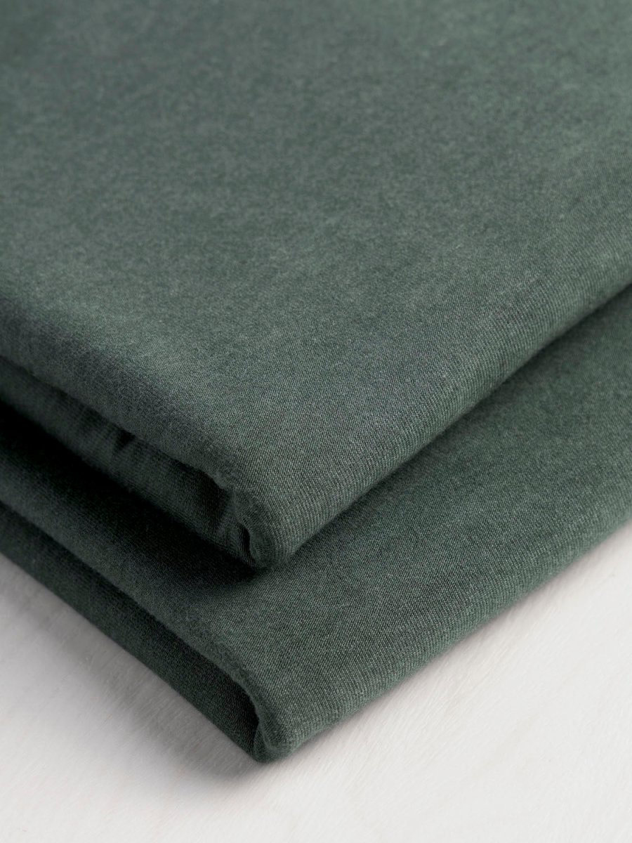 Organic Cotton + Tencel Stretch Knit Jersey - Pine Green – Image 3