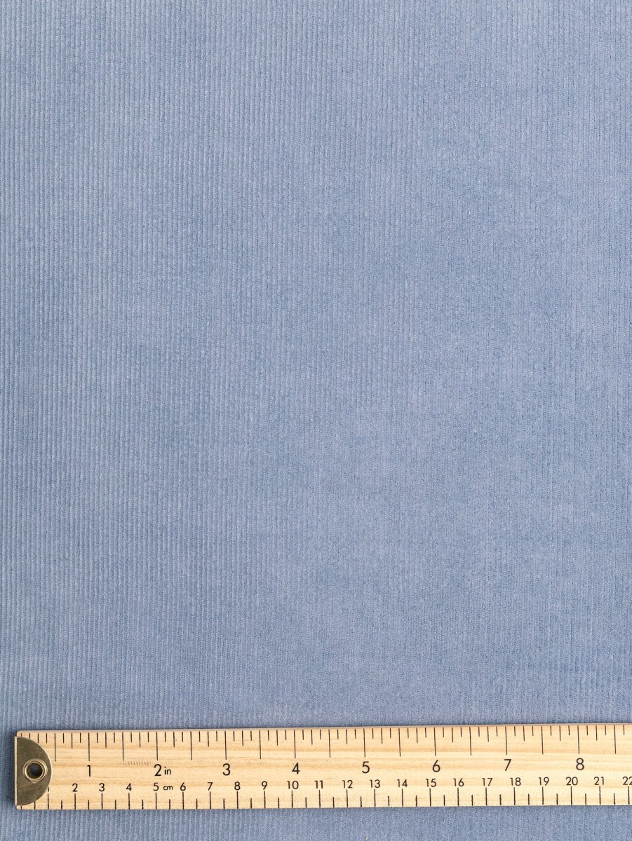 Organic Cotton Lycra Slight Stretch 14 Wale Corduroy - Cornflower Blue – Image 4