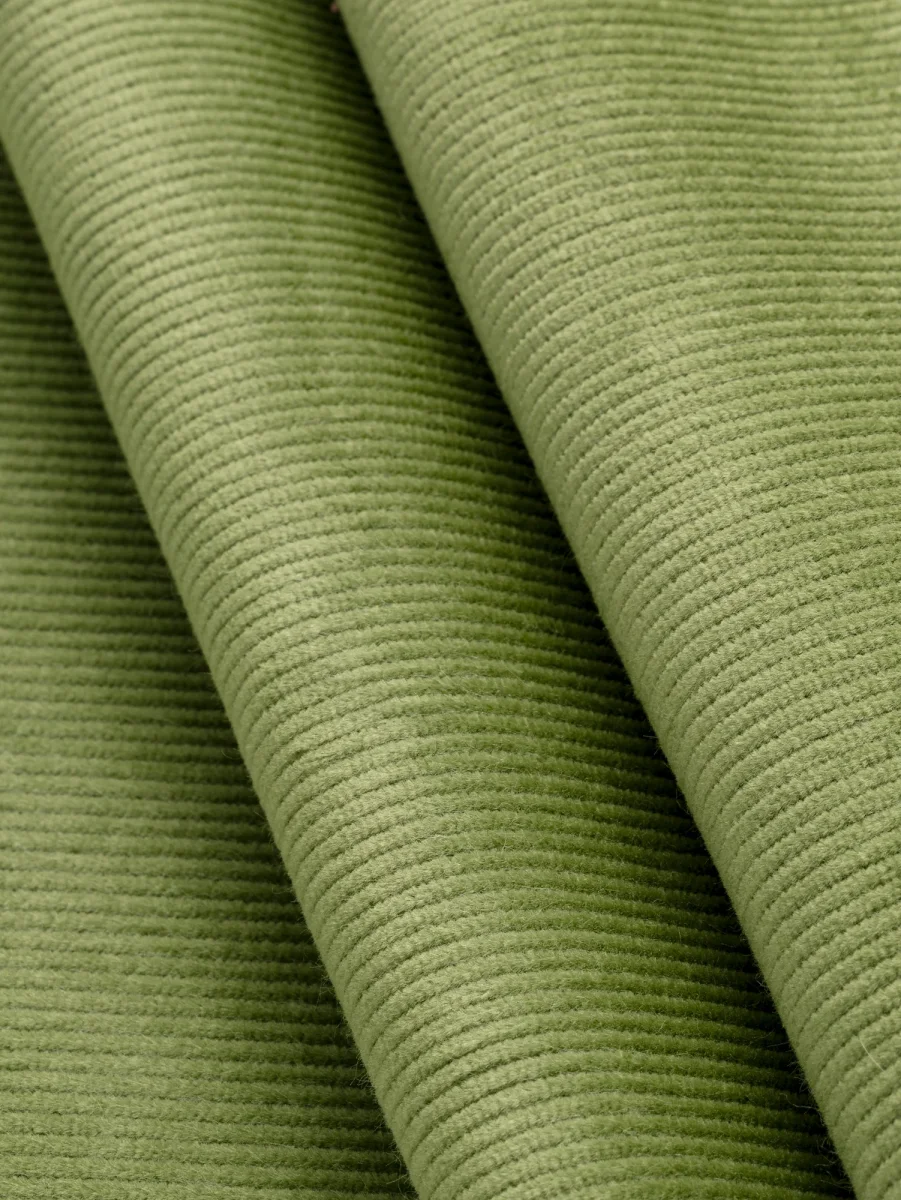Organic Cotton Lycra Slight Stretch 14 Wale Corduroy -  Dill Green