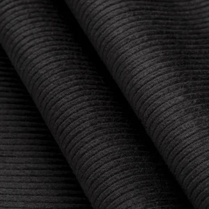 Organic Cotton Non Stretch 8 Wale Corduroy - Black