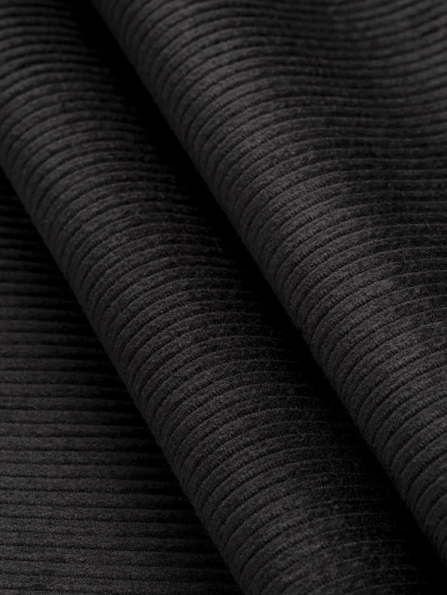 Organic Cotton Non Stretch 8 Wale Corduroy - Black – Image 2