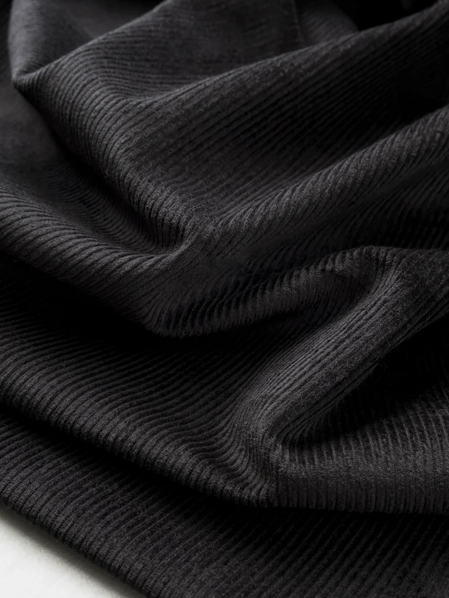 Organic Cotton Non Stretch 8 Wale Corduroy - Black – Image 3
