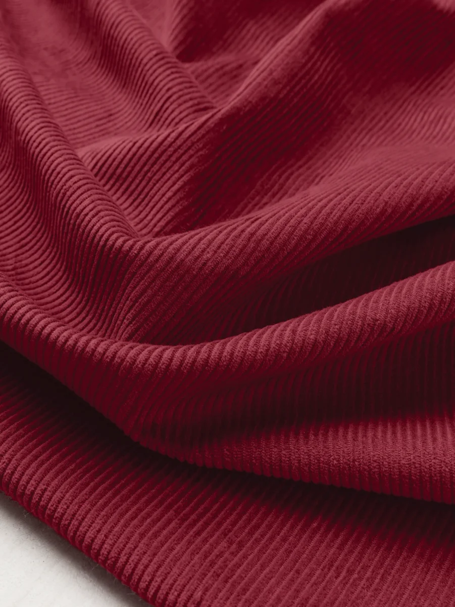 Organic Cotton Non Stretch 8 Wale Corduroy -  Bordeaux – Image 3