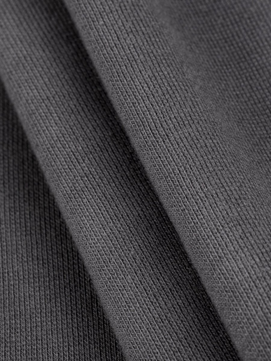 Organic Cotton Spandex 1x1 Rib Knit - Dark Grey – Image 2
