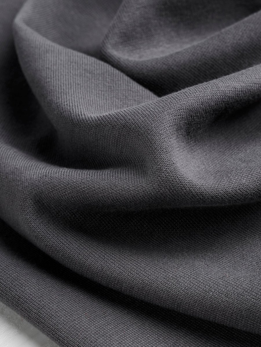 Organic Cotton Spandex 1x1 Rib Knit - Dark Grey – Image 3