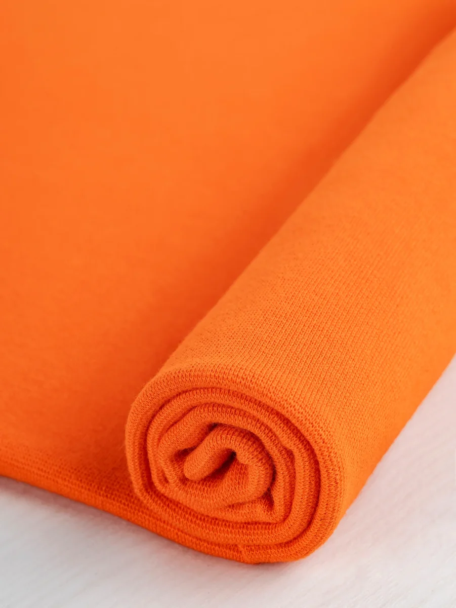 Organic Cotton Spandex 1x1 Rib Knit - Orange – Image 2