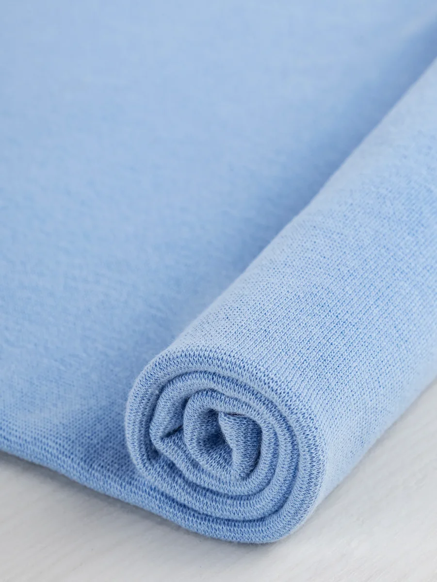 Organic Cotton Spandex 1x1 Rib Knit - Powder Blue