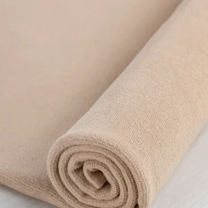Organic Cotton Spandex 1x1 Rib Knit - Sand