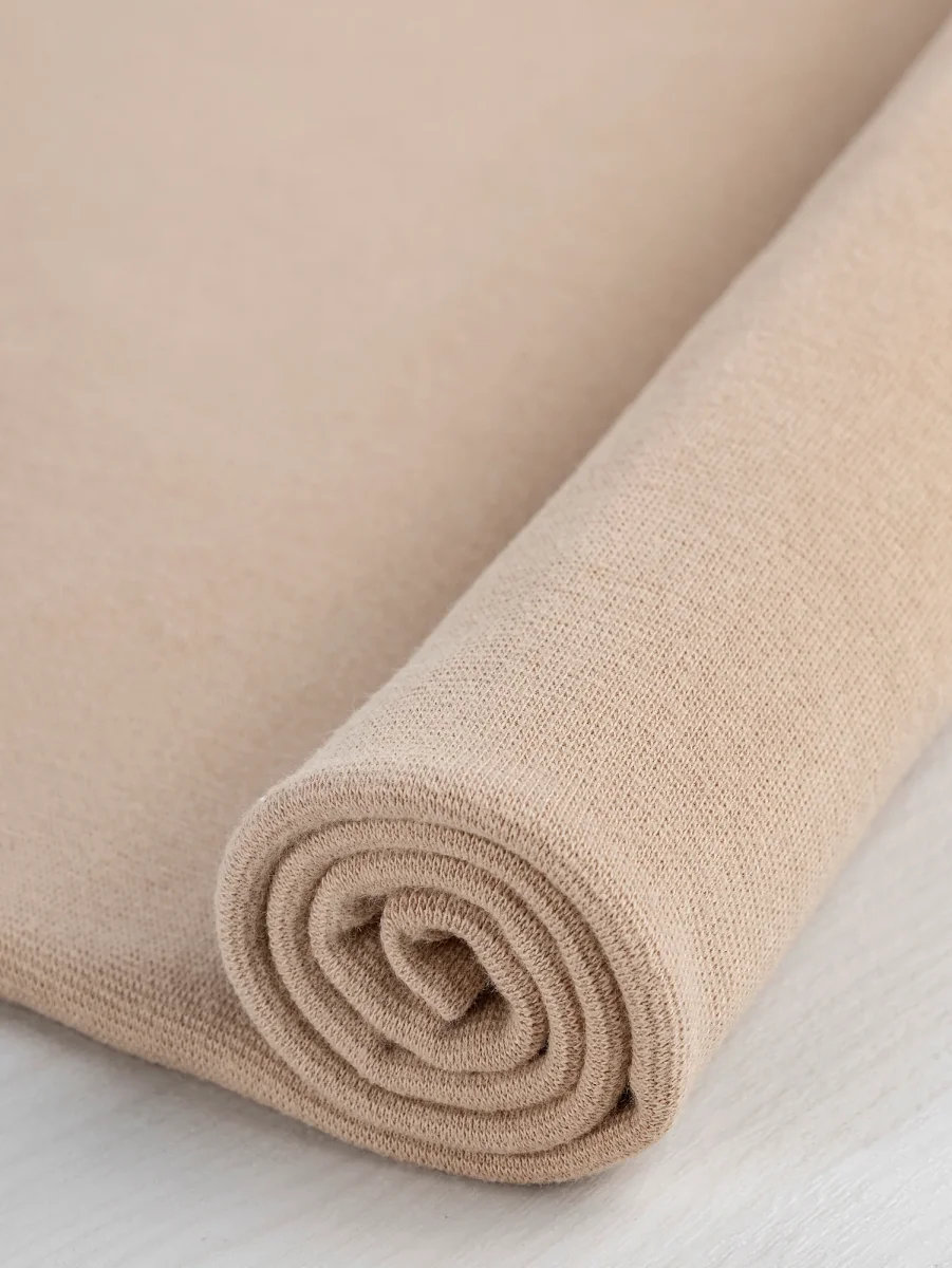 Organic Cotton Spandex 1x1 Rib Knit - Sand