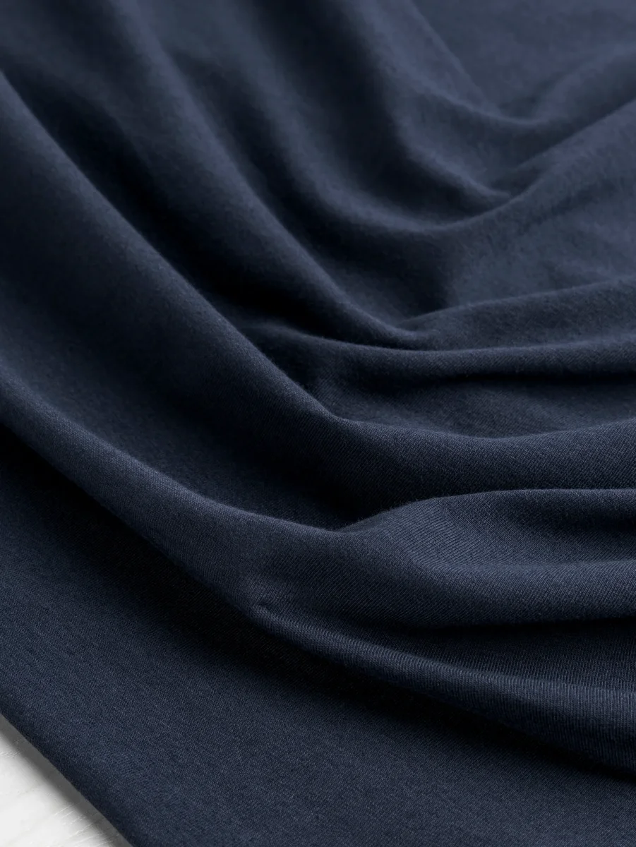 Organic Cotton Spandex Jersey - Indigo – Image 4