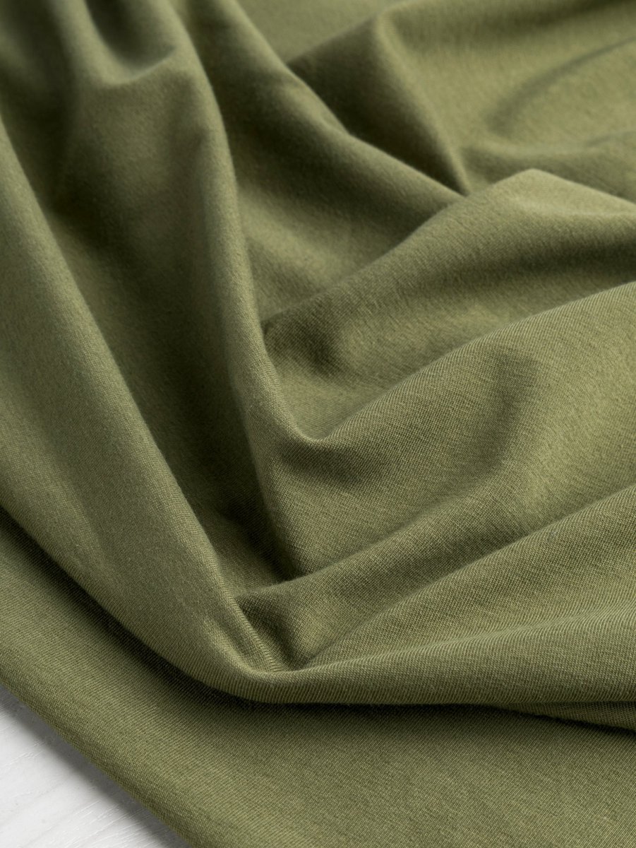 Organic Cotton Spandex Jersey - Olive – Image 5