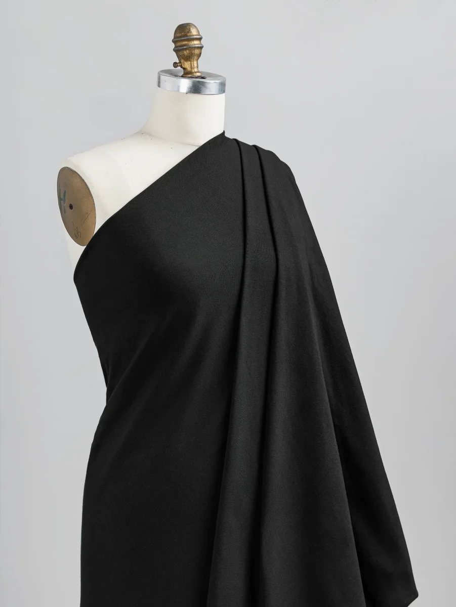 Organic Cotton Spandex Jersey Knit - Black - Swatch