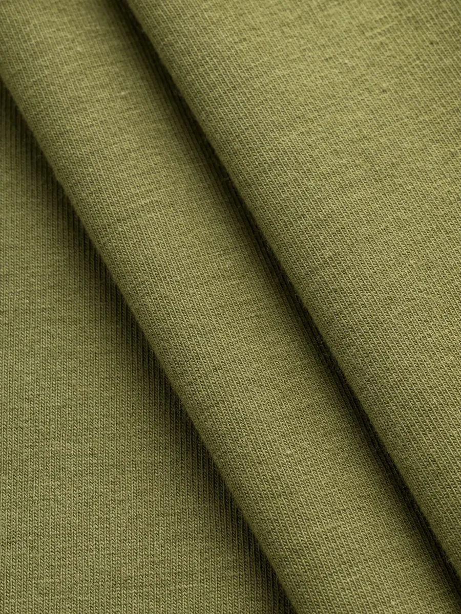 Organic Cotton Spandex Jersey Knit - Olive