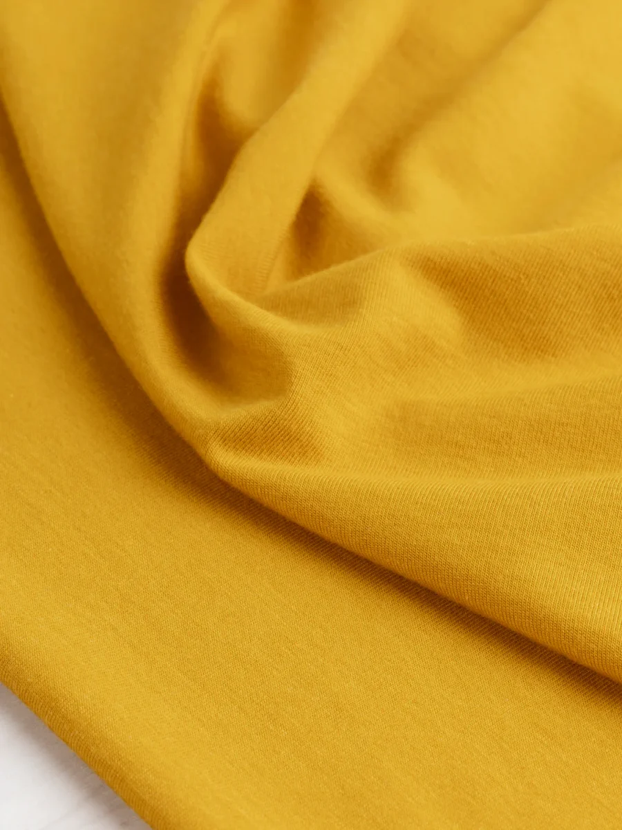 Organic Cotton + Tencel Stretch Knit Jersey - Honey – Image 2