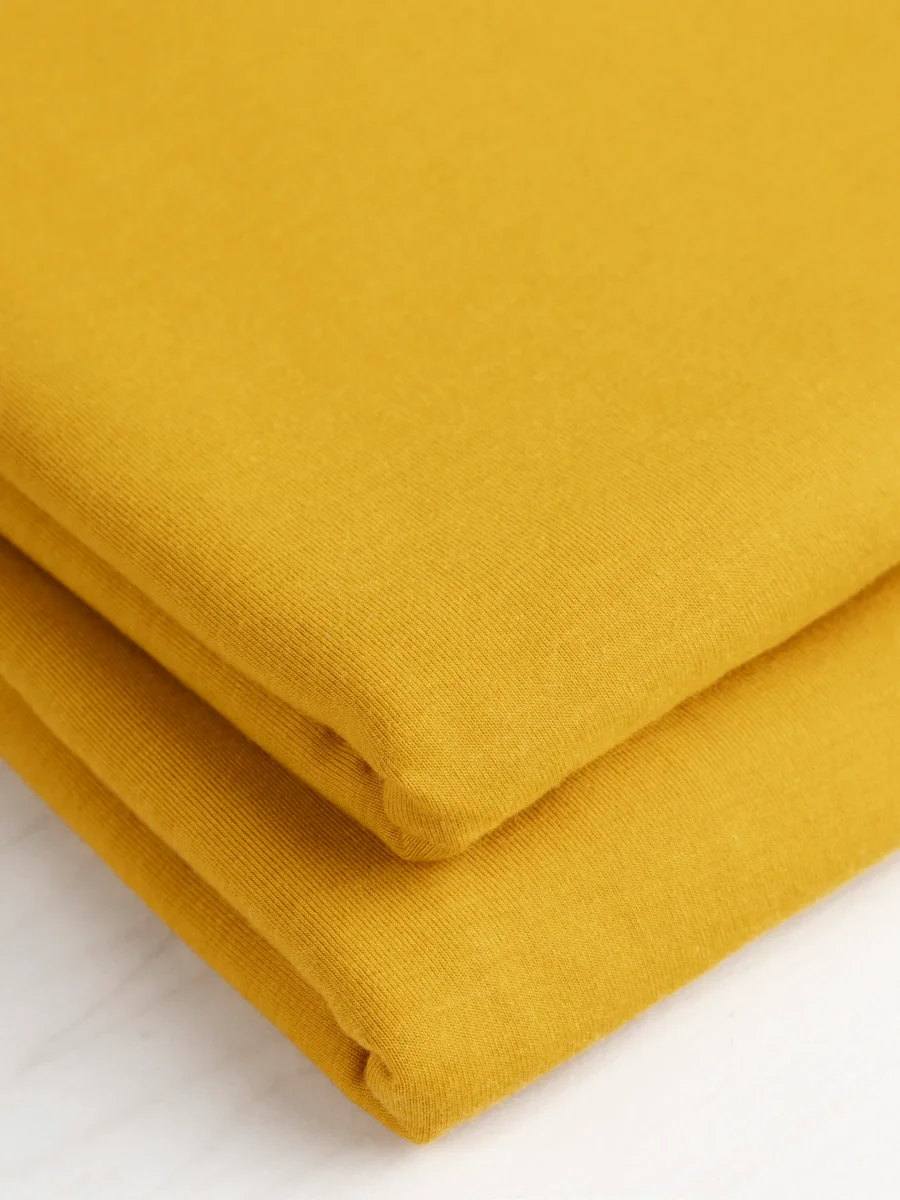 Organic Cotton + Tencel Stretch Knit Jersey - Honey – Image 3