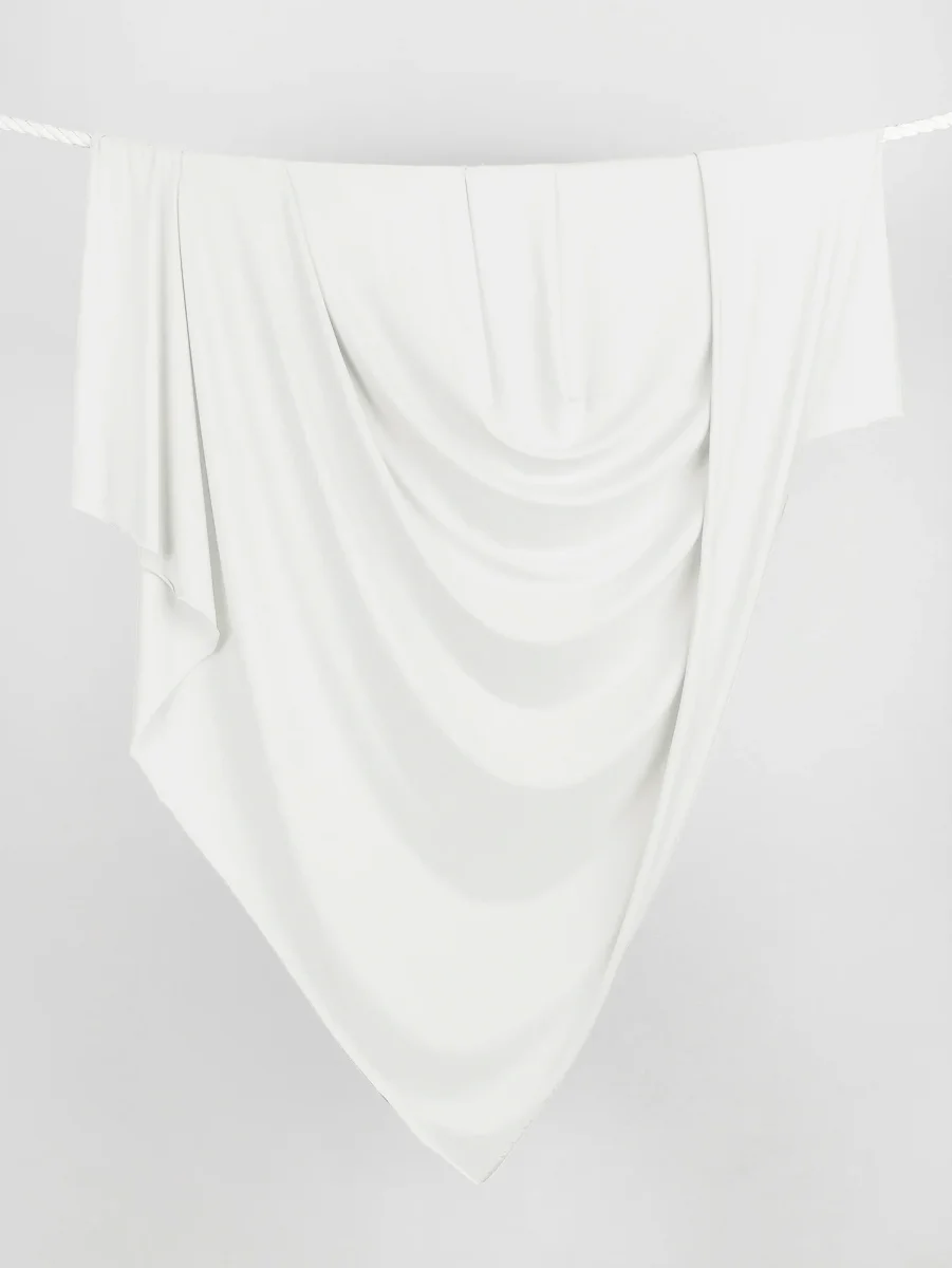 Organic Cotton + Tencel Stretch Knit Jersey - Ivory – Image 3