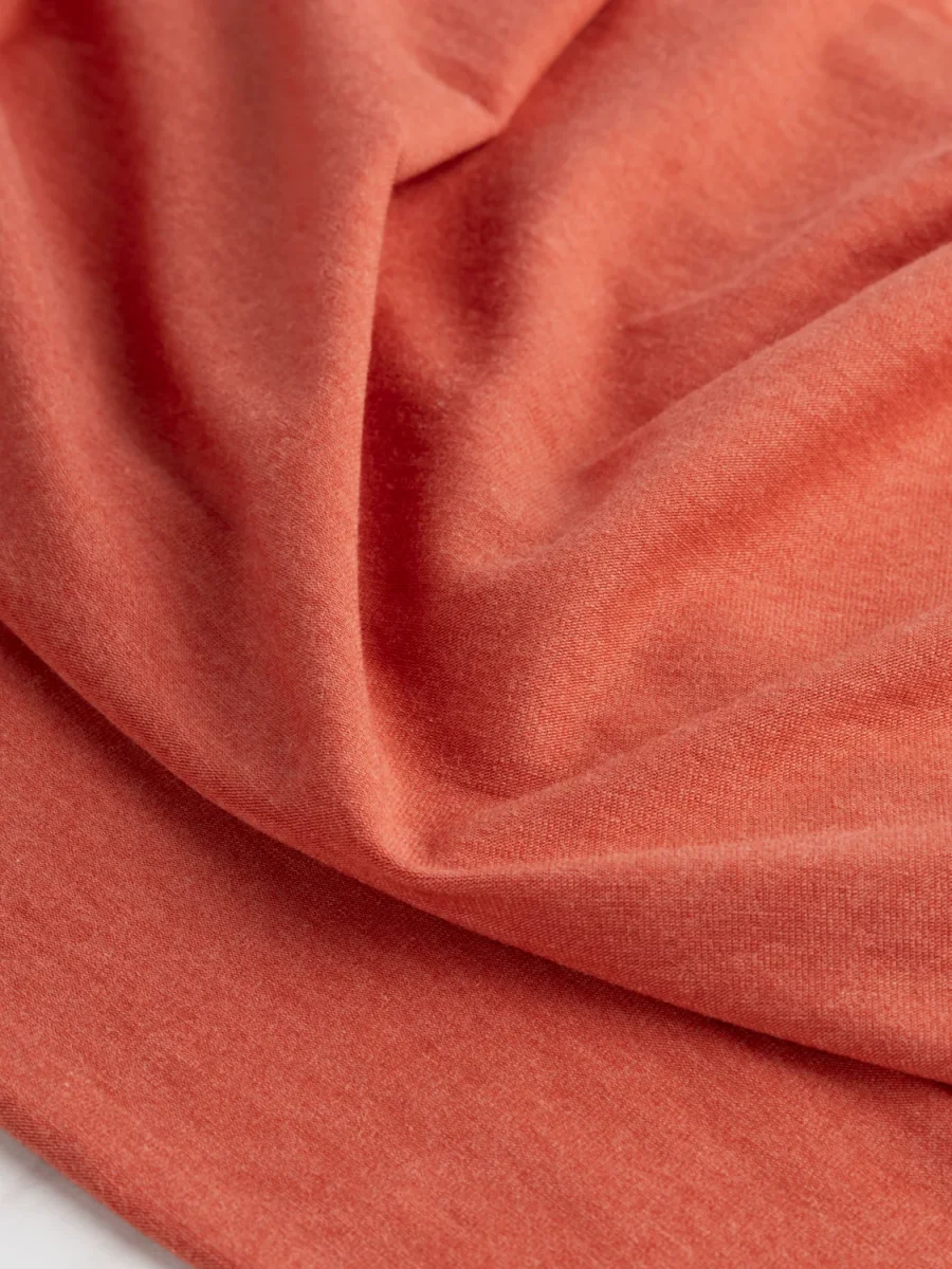 Organic Cotton + Tencel Stretch Knit Jersey - Terracotta