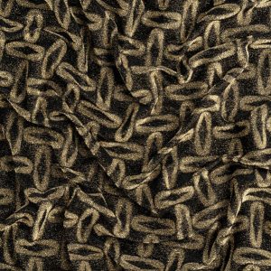 Oval Stretch Knit Deadstock - Black + Gold