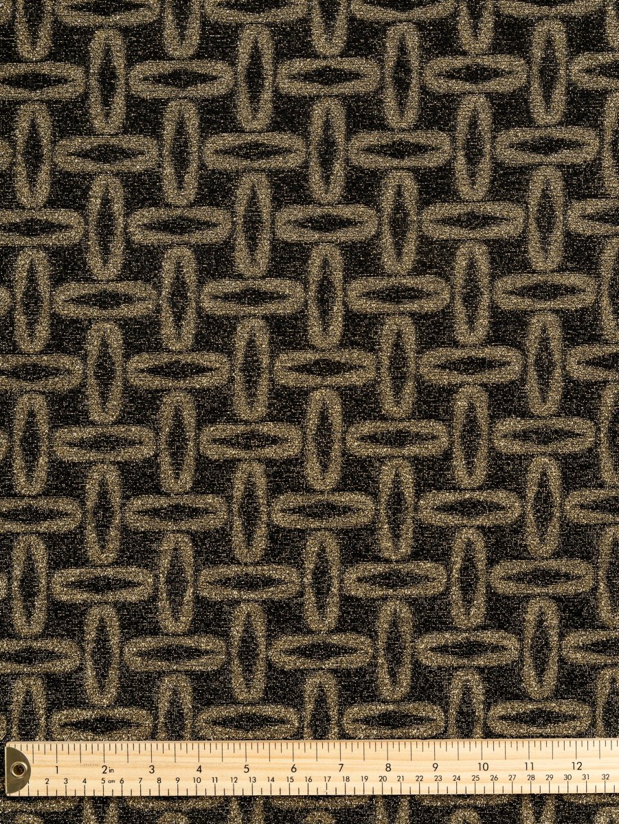 Oval Stretch Knit Deadstock - Black + Gold – Image 4