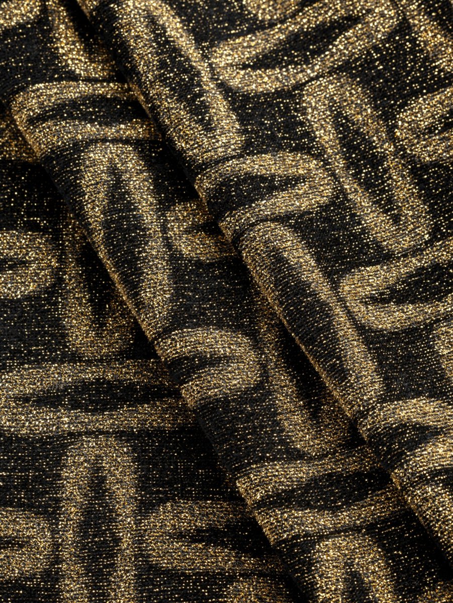 Oval Stretch Knit Deadstock - Black + Gold – Image 3