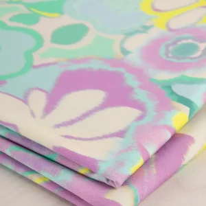 Pastel Garden Print Cotton Lawn - Cream + Lilac + Green + Yellow