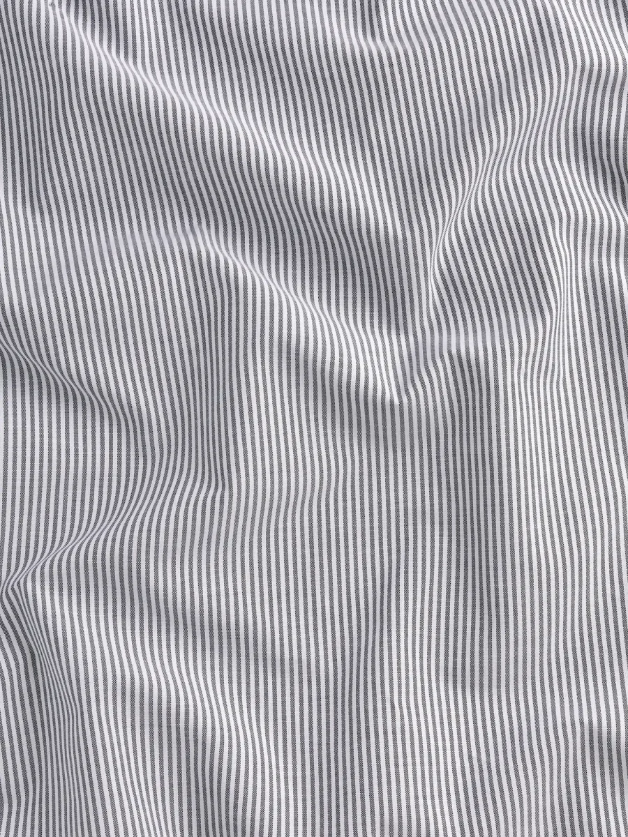 Pinpoint Striped Cotton Oxford Shirting - Black + White – Image 3