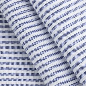 Pinpoint Striped Cotton Oxford Shirting - Indigo + White