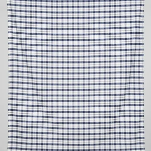 Plaid Check Brushed Cotton - White + Blue - Swatch