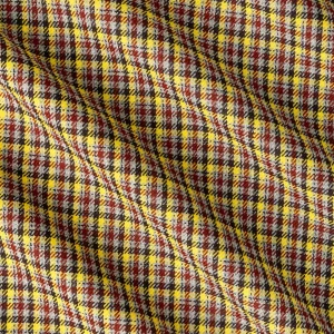 Plaid Italian Wool Suiting Deadstock - Yellow + Red + Grey + Black