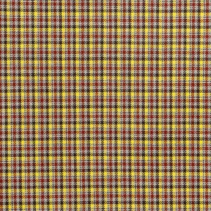 Plaid Italian Wool Suiting Deadstock - Yellow + Red + Grey + Black - Swatch